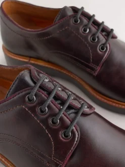 Bordeauxrood - Heritage Derby Leather Shoes