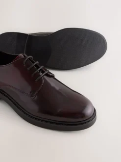 Bordeauxrood - Hi-Shine Leather Derby Shoes