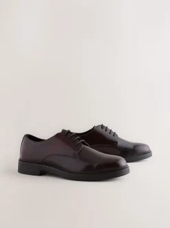 Bordeauxrood - Hi-Shine Leather Derby Shoes