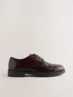 Bordeauxrood - Hi-Shine Leather Derby Shoes