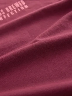 Bordeauxrood - Katoenen pyjama met korte mouw