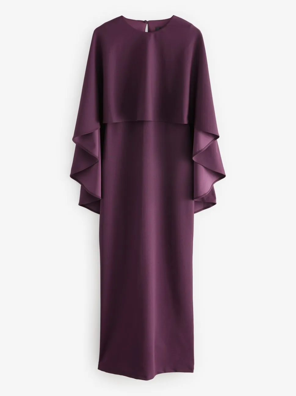 Bordeauxrood - Lange jurk met cape