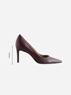 Bordeauxrood - Leren mid-court pumps