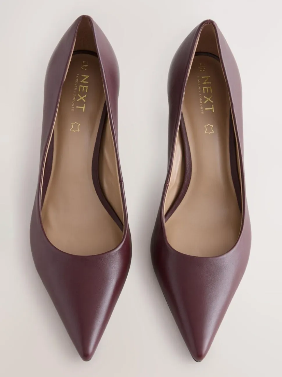 Bordeauxrood - Leren mid-court pumps