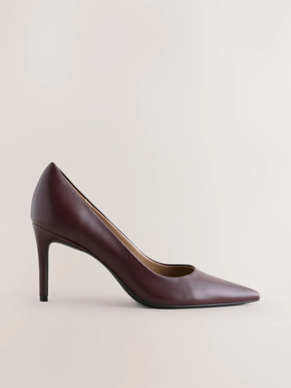Bordeauxrood - Leren mid-court pumps