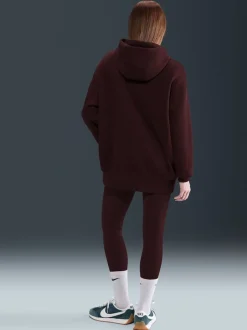 Bordeauxrood - Nike oversized mini sportkleding Phoenix fleece swoosh pullover met hoodie