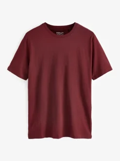 Bordeauxrood - Normale Pasvorm - Essentieel katoenen T-shirt met ronde hals