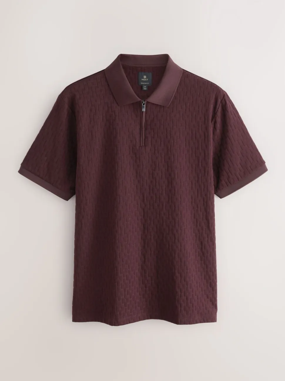 Bordeauxrood - Normale Pasvorm - Net jacquard poloshirt
