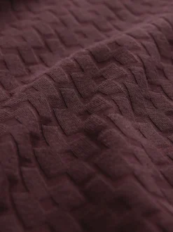 Bordeauxrood - Normale Pasvorm - Net jacquard poloshirt