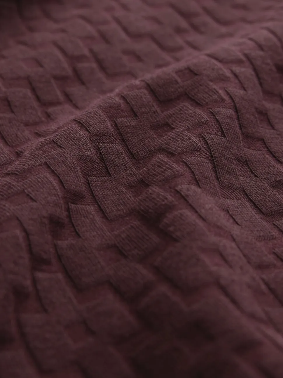 Bordeauxrood - Normale Pasvorm - Net jacquard poloshirt
