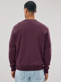 Bordeauxrood - Normale Pasvorm - Heavyweight Cotton Rich Crew Neck Sweatshirt