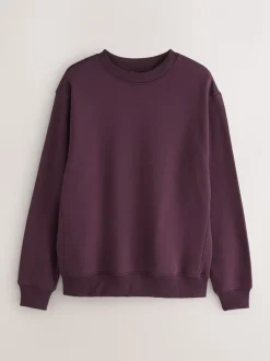 Bordeauxrood - Normale Pasvorm - Heavyweight Cotton Rich Crew Neck Sweatshirt