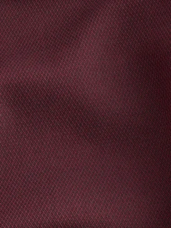 Bordeauxrood - Normale Pasvorm - Onderhoudsvriendelijk, getextureerd, slim fit overhemd met enkele manchet