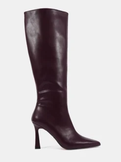 Bordeauxrood - Novo Galaxy Point Toe Stiletto Stretch Knee Boots