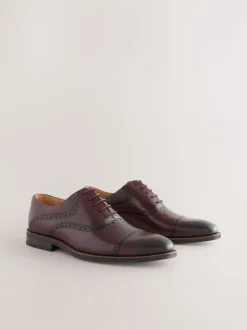 Bordeauxrood - Oxford-schoenen met neusstuk