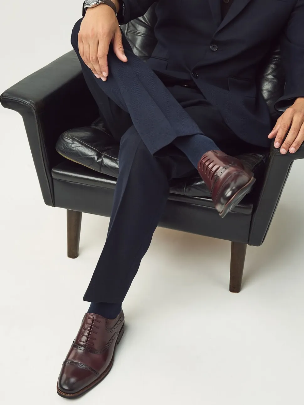 Bordeauxrood - Oxford-schoenen met neusstuk