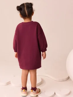Bordeauxrood - Relaxte sweaterjurk (3mnd-7jr)