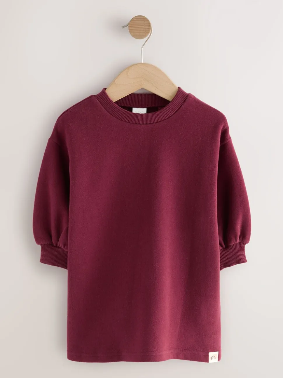 Bordeauxrood - Relaxte sweaterjurk (3mnd-7jr)