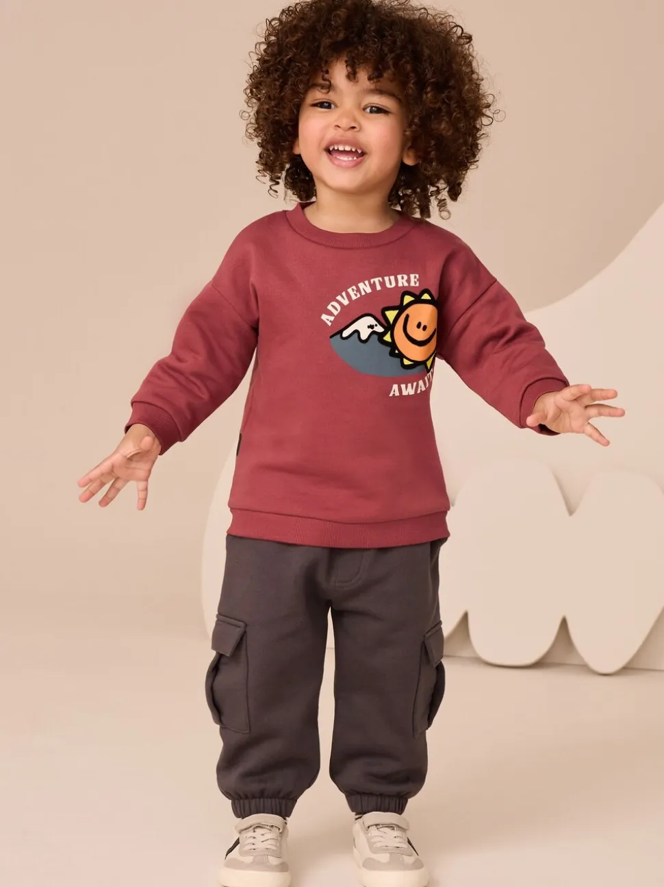 Bordeauxrood - Set met sweatshirt en utility-joggingbroek (3mnd -7jr)