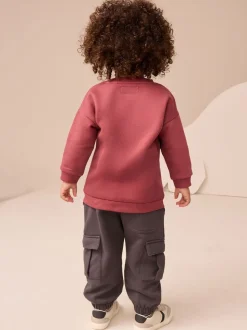 Bordeauxrood - Set met sweatshirt en utility-joggingbroek (3mnd -7jr)