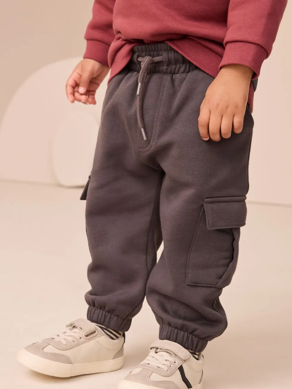Bordeauxrood - Set met sweatshirt en utility-joggingbroek (3mnd -7jr)