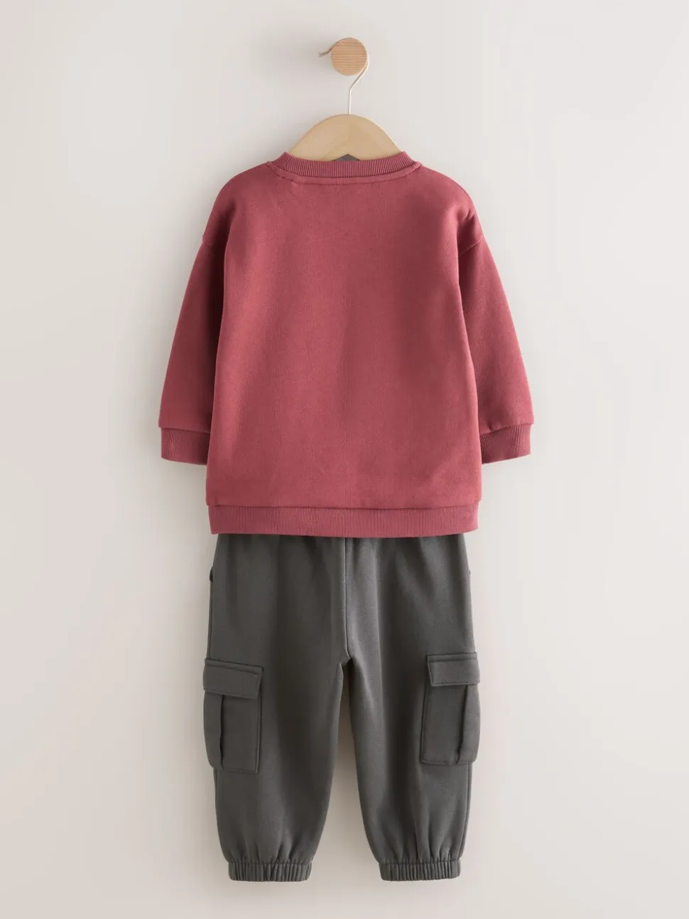 Bordeauxrood - Set met sweatshirt en utility-joggingbroek (3mnd -7jr)