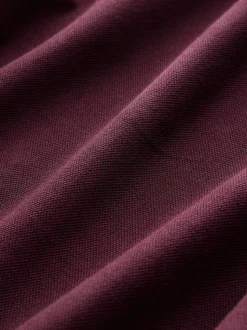Bordeauxrood - Slim Fit - Piqué poloshirt met korte mouwen