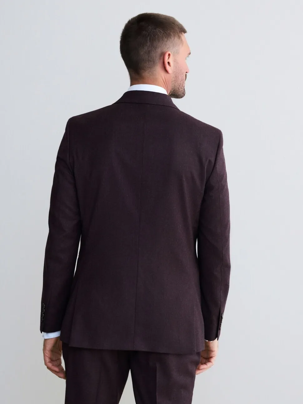Bordeauxrood - Slim Fit - Signature Zignone flanellen colbert van Italiaanse wol-kasjmier blend