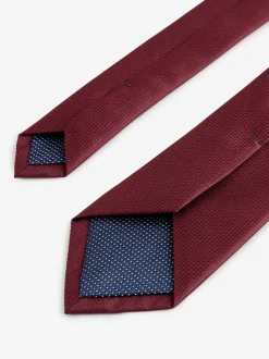 Bordeauxrood - Smal - Stropdas met textuur