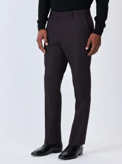 Bordeauxrood - Tailored fit - Pantalon in smokingstijl