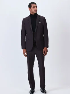 Bordeauxrood - Tailored fit - Pantalon in smokingstijl
