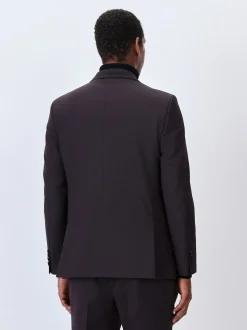Bordeauxrood - Tailored fit - Inset Lapel Detail Tuxedo Suit Jacket