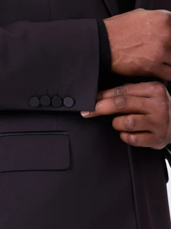 Bordeauxrood - Tailored fit - Inset Lapel Detail Tuxedo Suit Jacket