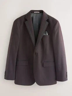 Bordeauxrood - Tailored fit - Inset Lapel Detail Tuxedo Suit Jacket
