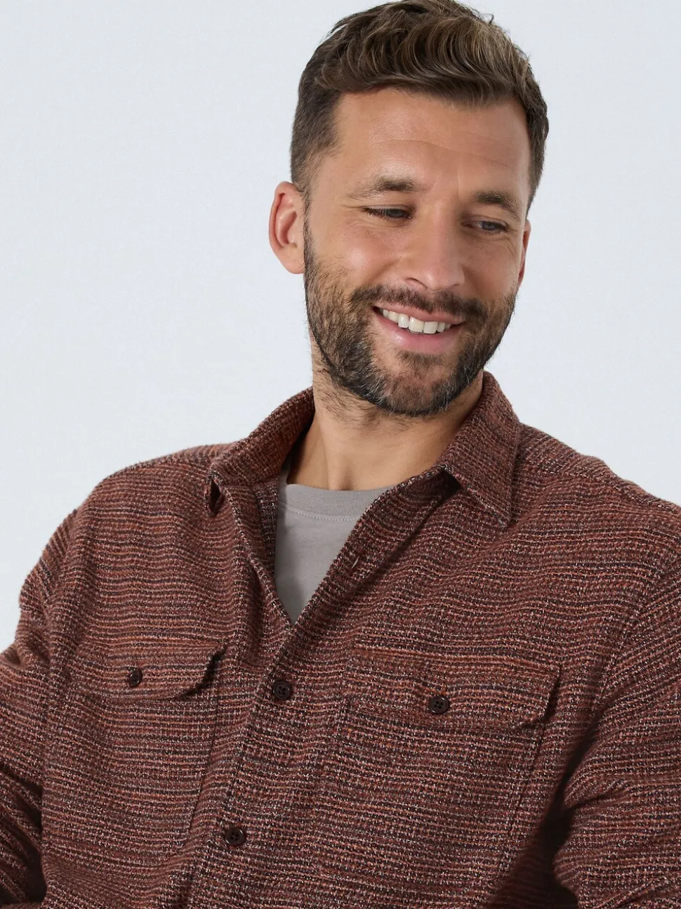 Bordeauxrood - Textured Shacket Overshirt