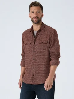 Bordeauxrood - Textured Shacket Overshirt