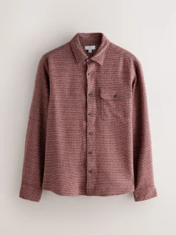 Bordeauxrood - Textured Shacket Overshirt