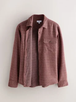 Bordeauxrood - Textured Shacket Overshirt