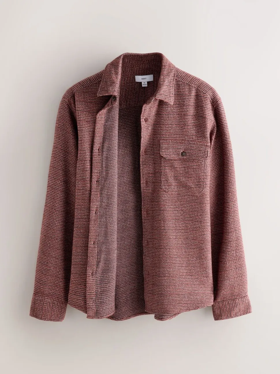 Bordeauxrood - Textured Shacket Overshirt