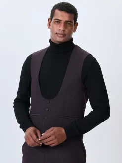 Bordeauxrood - Tuxedo Suit Waistcoat