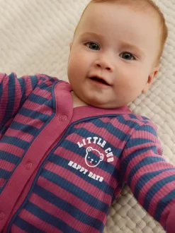 Bordeauxrood - Verpakking van 3 babypyjama's (0 mnd-3 jr)
