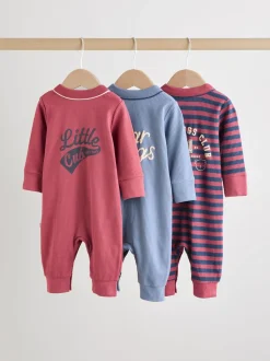 Bordeauxrood - Verpakking van 3 babypyjama's (0 mnd-3 jr)