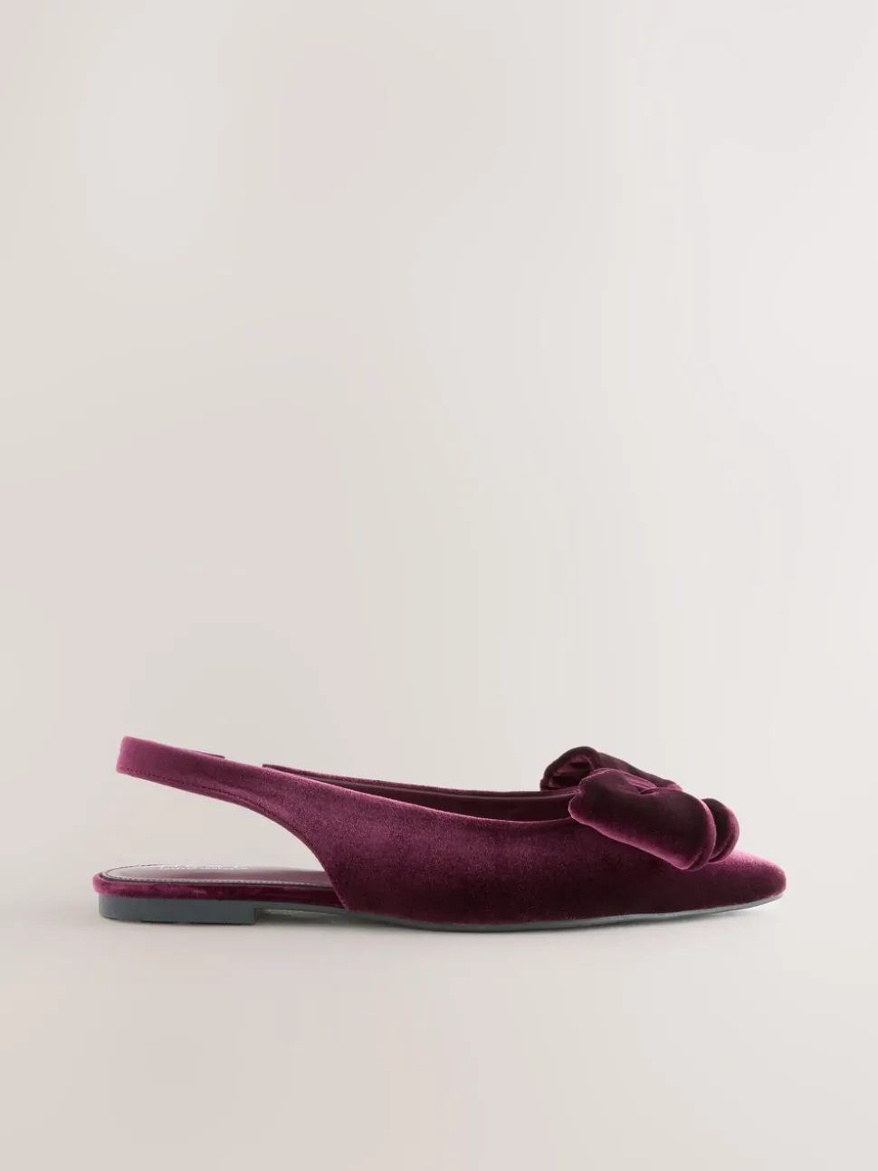 Bordeauxrood fluweel - Forever Comfort® ballerina's met strik, spitse neus en hielbandje
