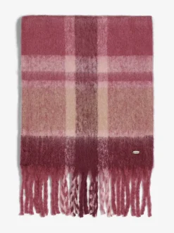 Bordeauxrood geruit - Lipsy Cosy geborstelde sjaal