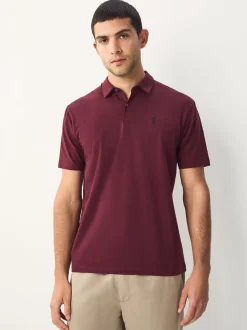 Bordeauxrood/antracietgrijs/Ecru Crème - Set van 3 jersey poloshirts met korte mouwen