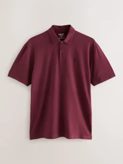 Bordeauxrood/antracietgrijs/Ecru Crème - Set van 3 jersey poloshirts met korte mouwen