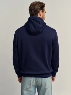 Bordeauxrood/Marineblauw/Ecru Wit - Pullover-hoody - Sweatshirt met colourblocking