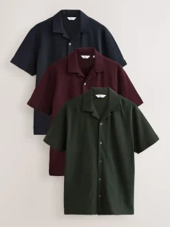 Bordeauxrood/Marineblauw/Olijfgroen - Piqué shirts met korte mouwen verpakking van 3