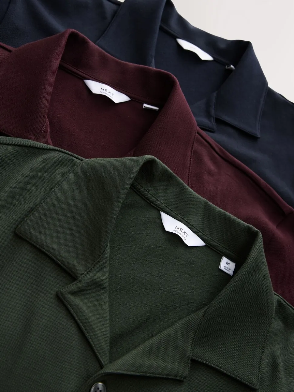 Bordeauxrood/Marineblauw/Olijfgroen - Piqué shirts met korte mouwen verpakking van 3