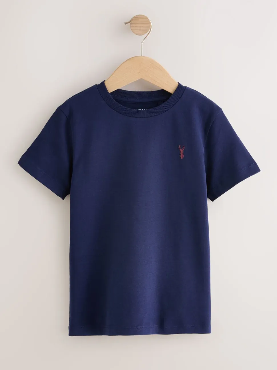 Bordeauxrood/wit - T-shirts met korte mouwen en geborduurd rendier, verpakking van 4 (3-16jr)